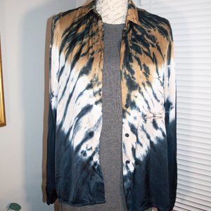 Silky Tie Dye "Young, Fabulous & Broke" Blouse